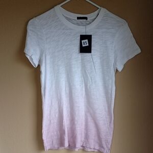 ATM Burnout Cotton Ombre White Short Sleeve Basic TShirt Size XS/TP